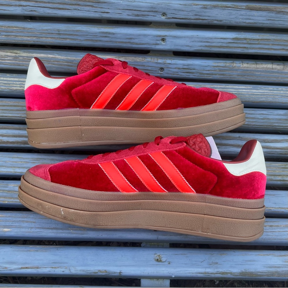 Adidas Gazelle Bold Red Lowtop Sneakers - Picture 3 of 9